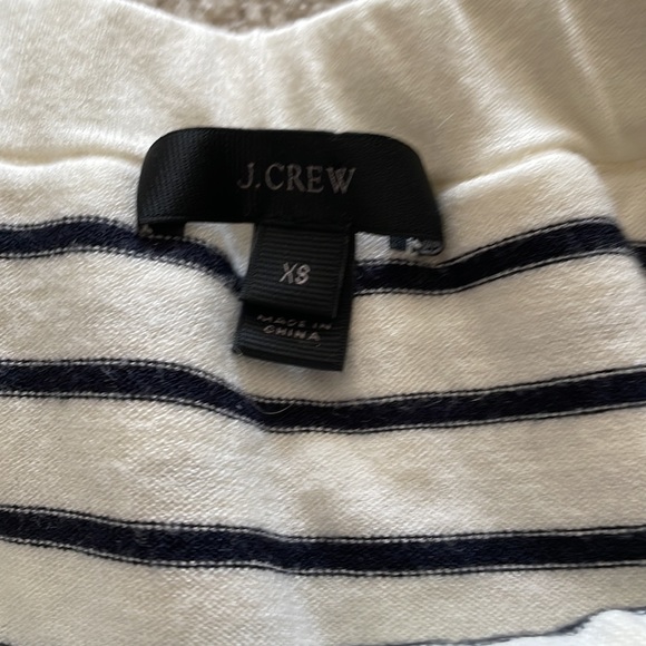 J Crew black and white striped ruffle off the shoulder top in size xs - Picture 2 of 3